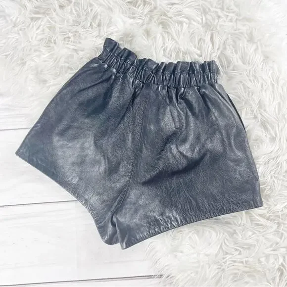 LPA‎ Nina Women's Leather Shorts in Black Size XS